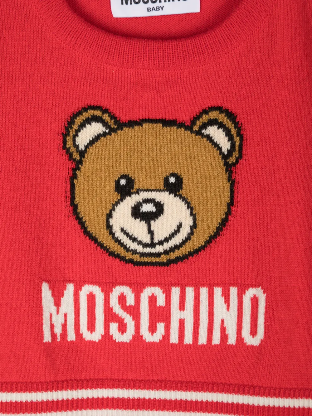 Moschino Kids Mini-jurk met teddybeerprint Rood