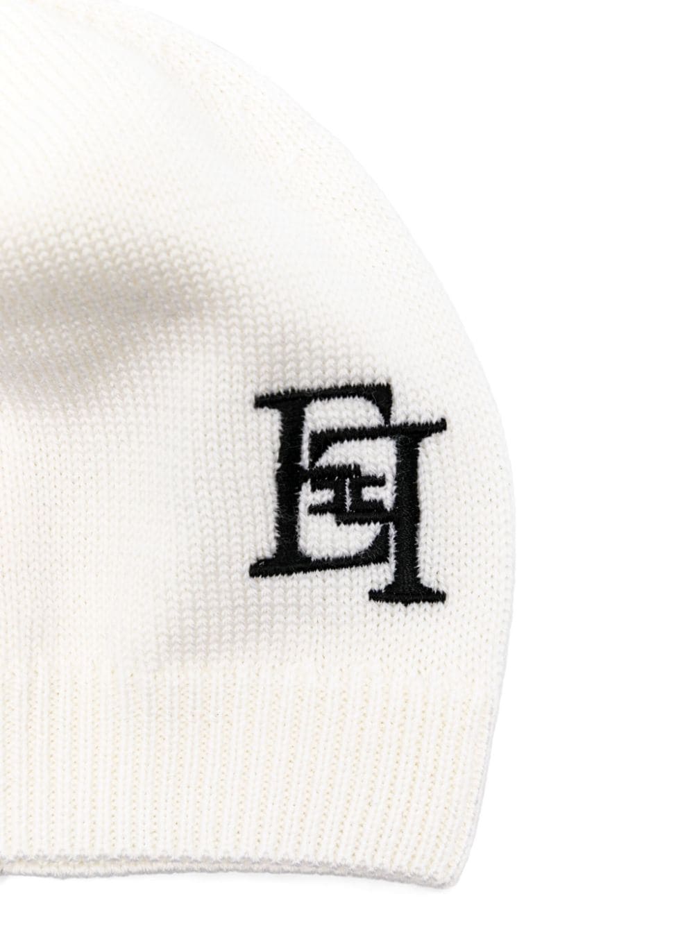 Elisabetta Franchi La Mia Bambina logo-embroidered beanie - Wit