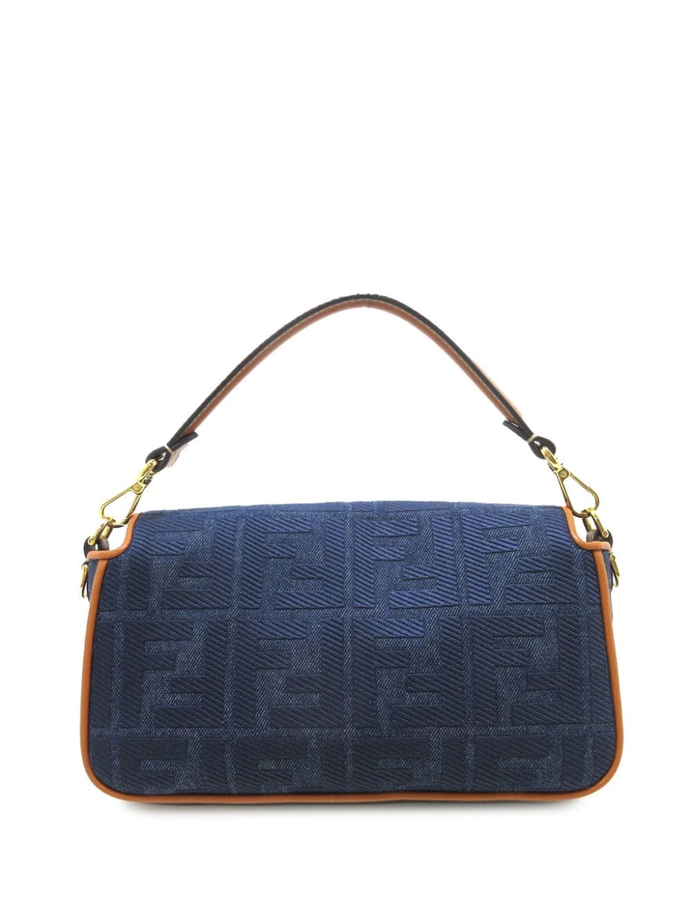 Fendi Pre-Owned 2010-2023 Zucca Embroidered Denim Baguette satchel - Blauw