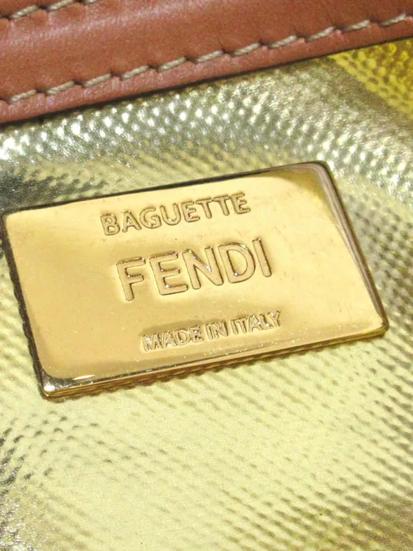 Fendi Pre-Owned 2010-2023 Zucca Embroidered Denim Baguette