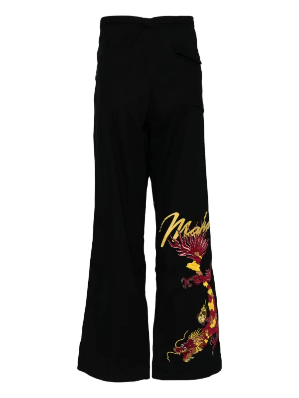 Maharishi Pantaloni Dritti Tour Dragon Map Nero FARFETCH IT