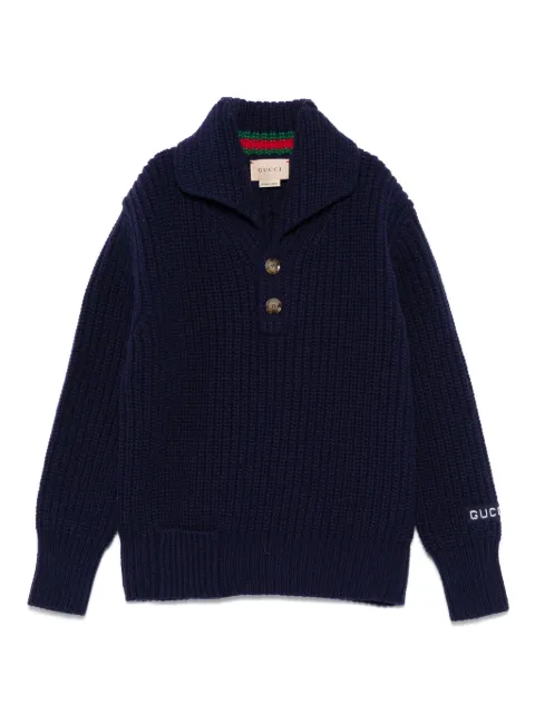 Gucci Kids ribbed-knit wool jumper