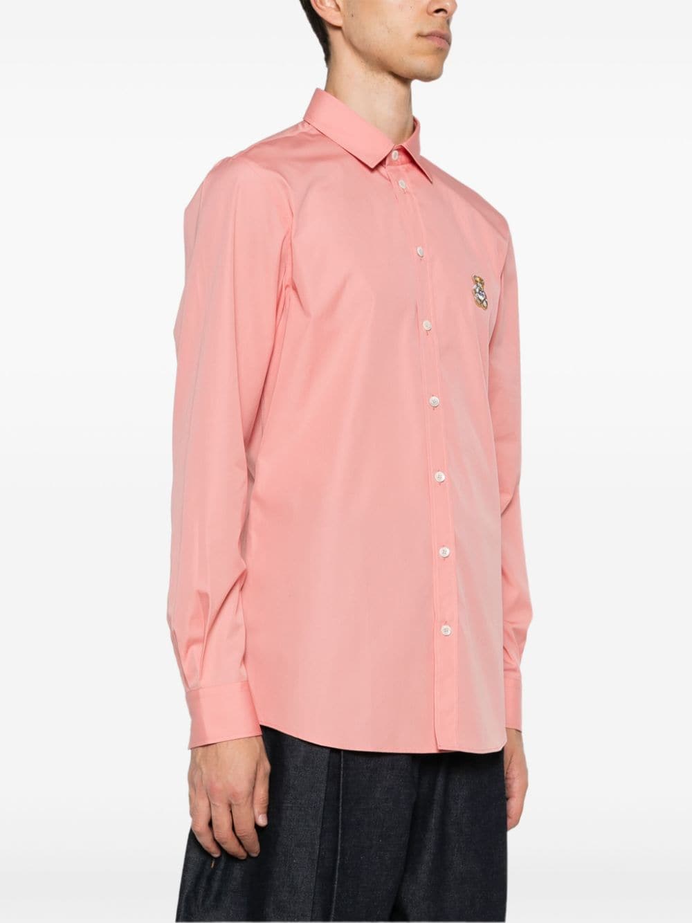 Shop Moschino Teddy Bear-patch Shirt In Pink