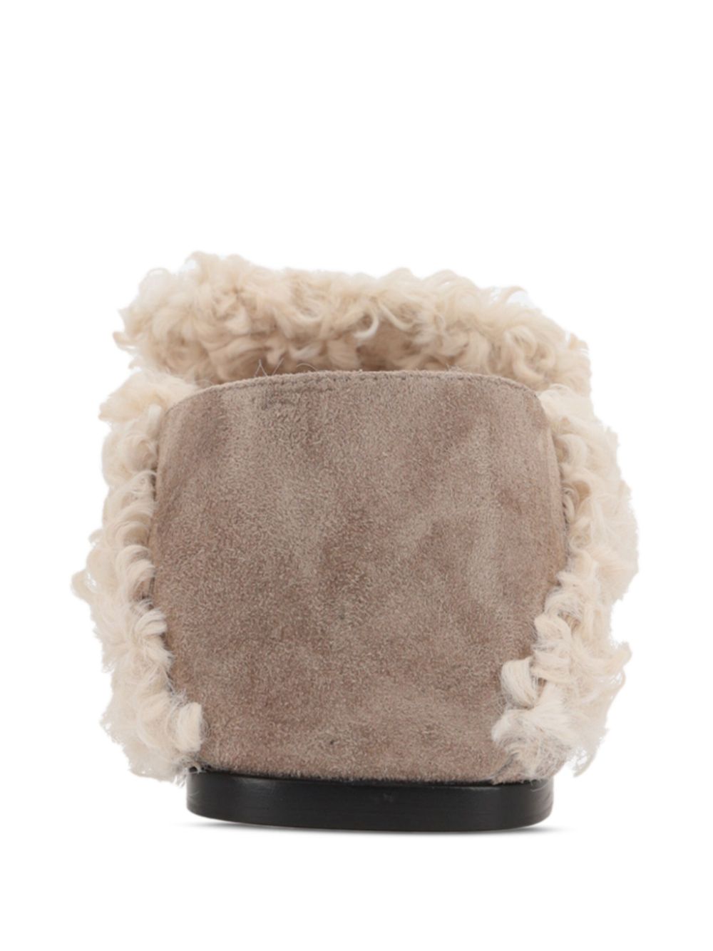 Sergio Rossi square-toe faux-fur slippers Neutrals