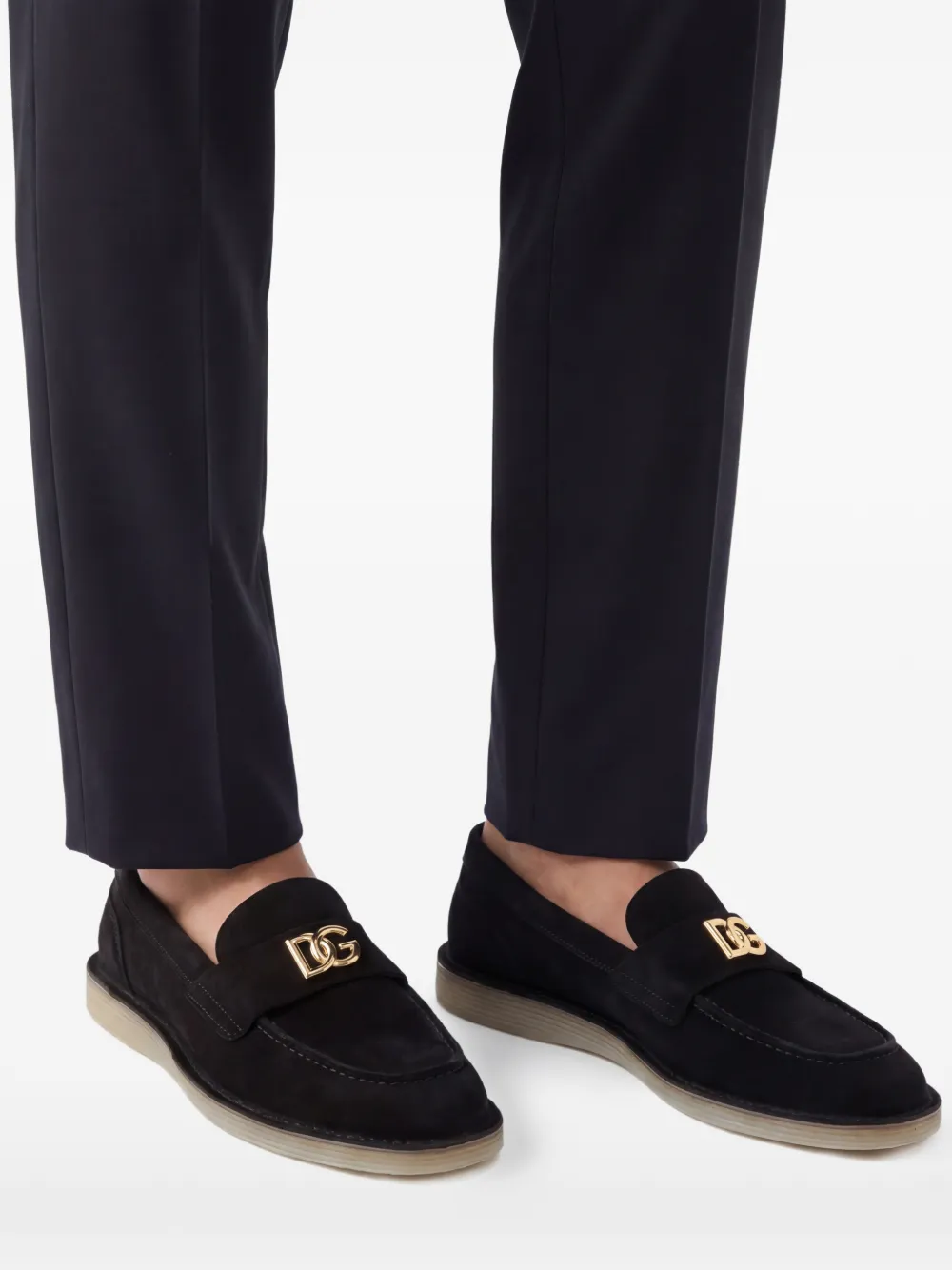 Dolce & Gabbana Loafers met logoplakkaat Zwart