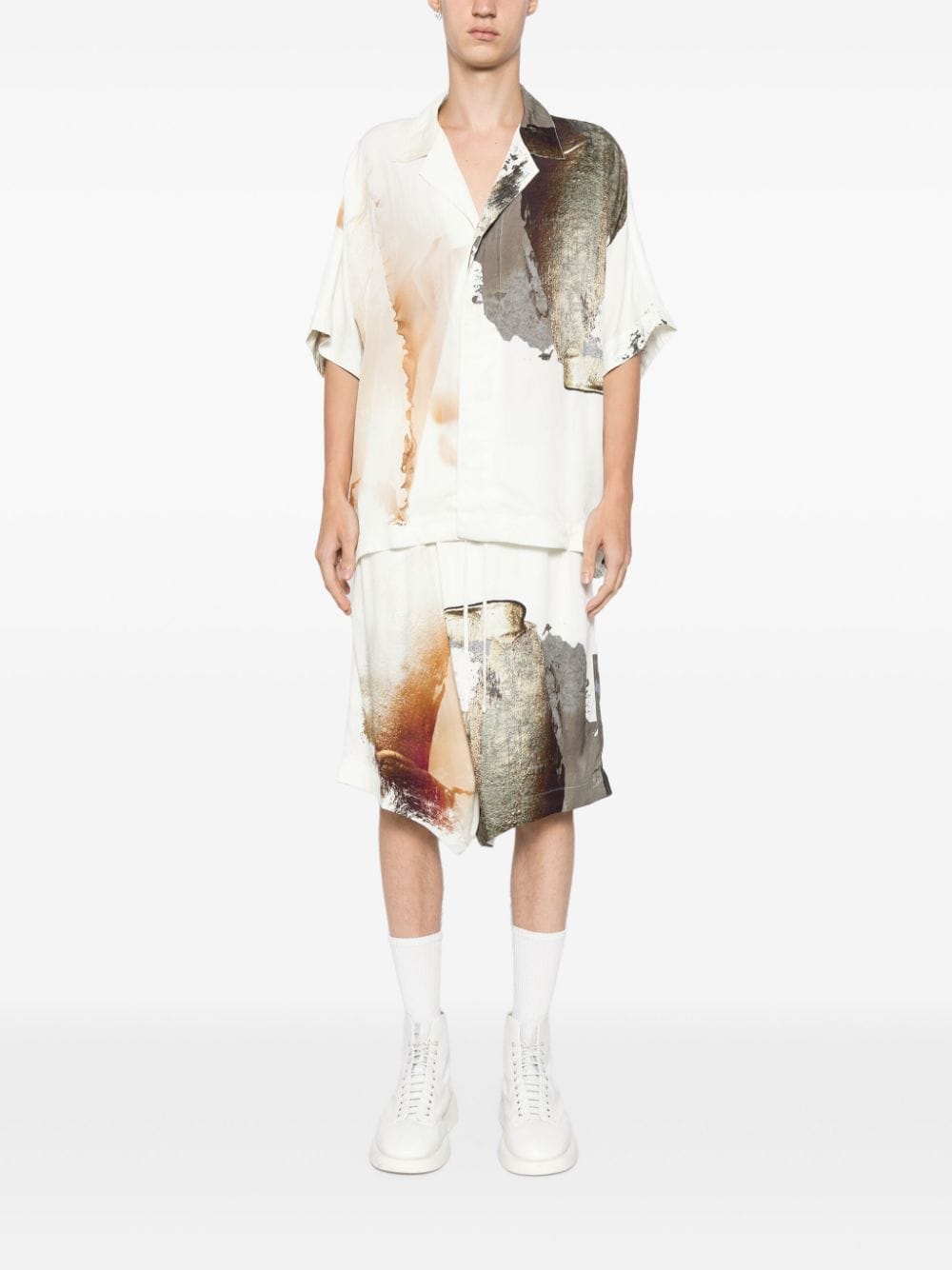 Julius Shorts met grafische print - Wit