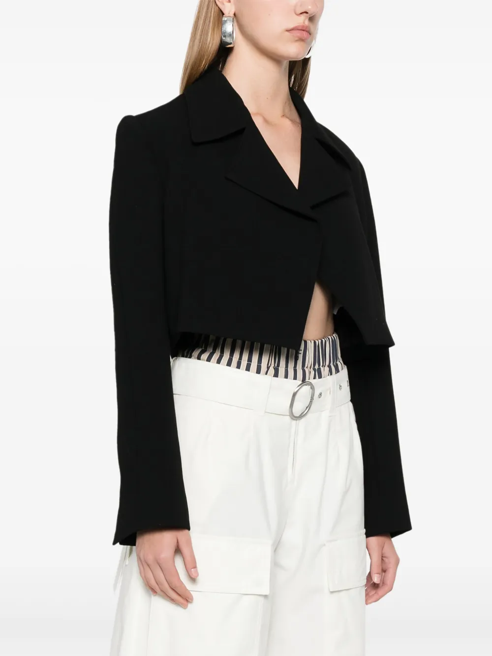 Low Classic Cropped blazer Zwart