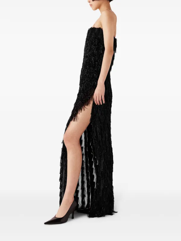 STELLA MCCARTNEY★素敵！BLACK SLEEVELESS LONG FRINGED DRESS STELLA MCCARTNEY☆素敵！BLACK SLEEVELESS LONG FRINGED DRESS