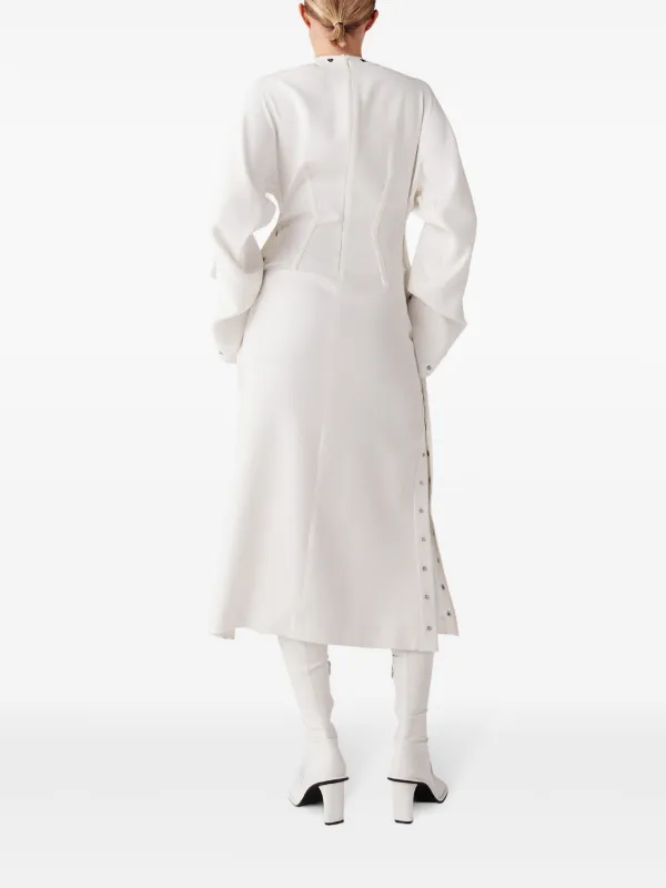 stella mccartney long sleeve white dress Open-back crepe gown - white