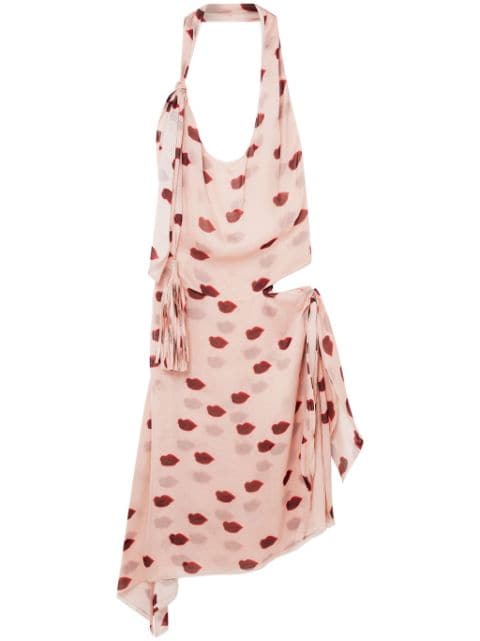 Stella McCartney sleeveless lips-print midi dress