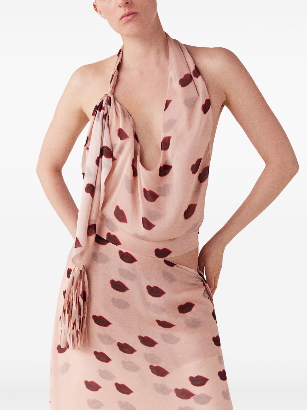 Stella McCartney sleeveless lips-print midi dress Women