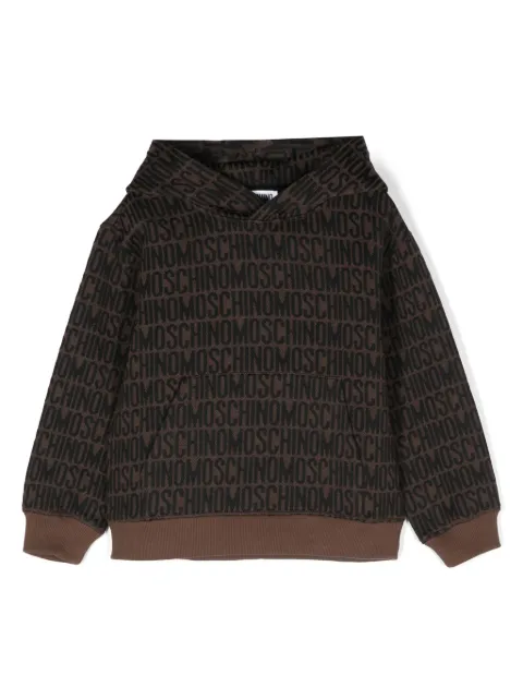 Moschino Kids logo-embossed hoodie