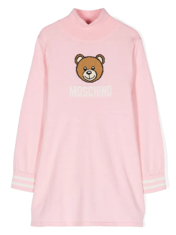 Moschino Kids ロゴインターニット ワンピース | ピンク | FARFETCH JP