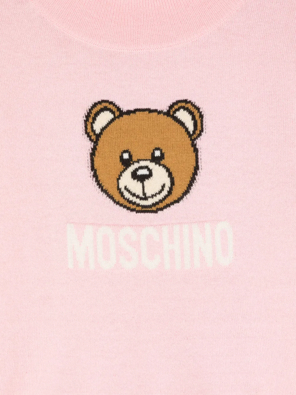 Moschino Kids Jurk met intarsia logo Roze