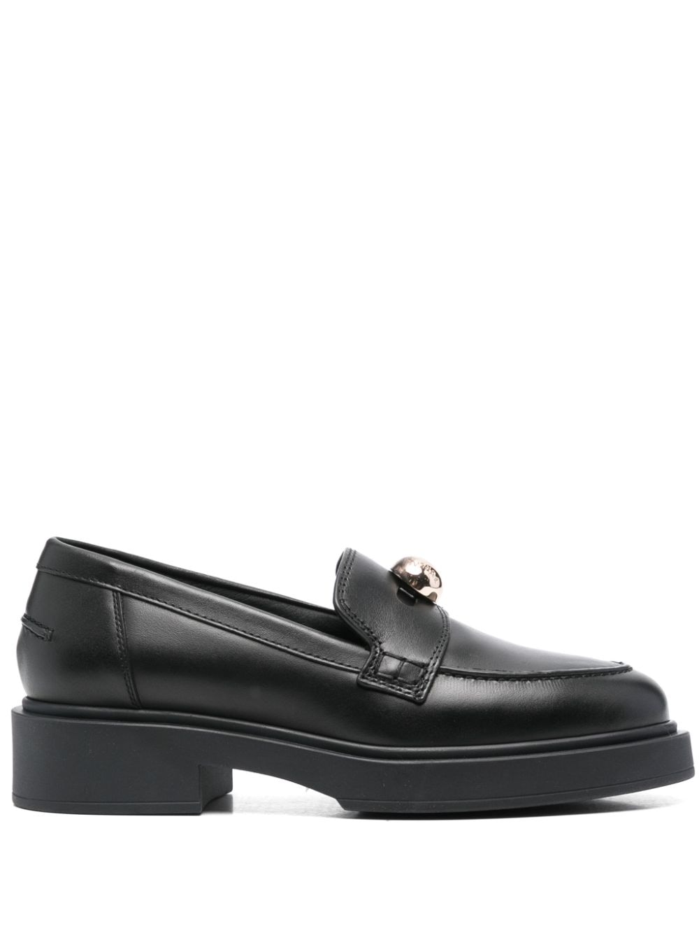 Shop Furla Sfera Loafers In Black