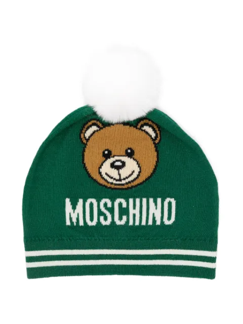 Moschino Kids Gorro com logo intarsia