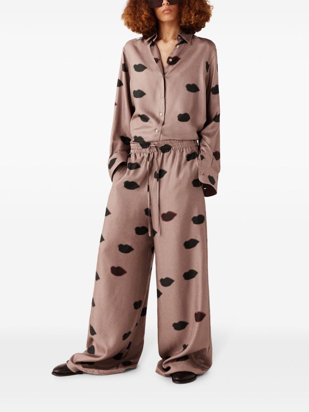 Shop Stella Mccartney Lip-print Trousers In Pink