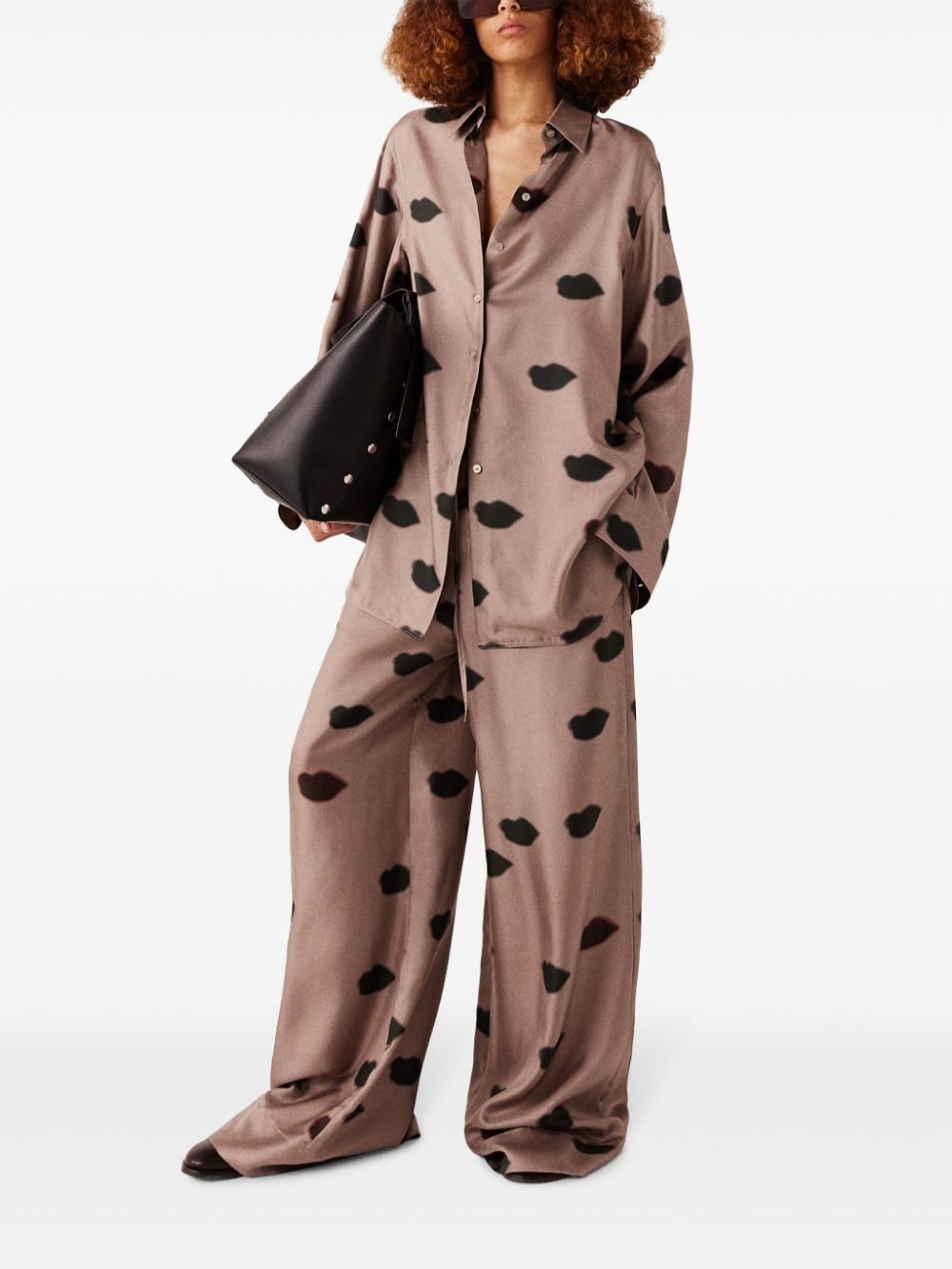 Stella McCartney lip-print trousers - Roze