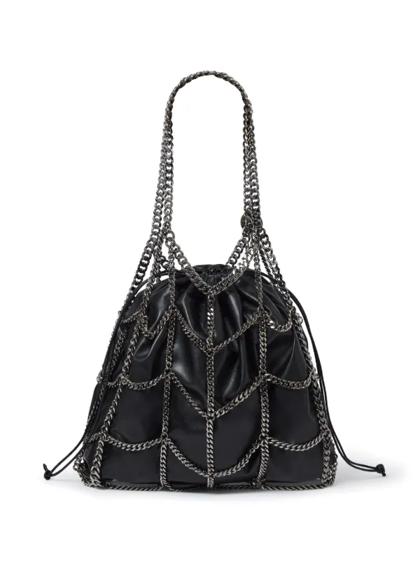 Stella McCartney Falabella Chain Cage Tote Bag | Black | FARFETCH