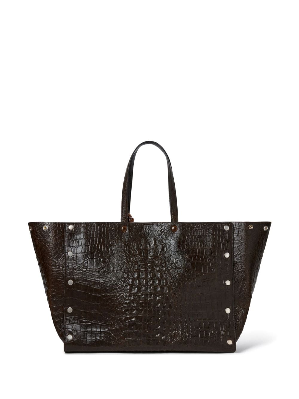 Shop Stella Mccartney Large Studs Tote Bag In Brown