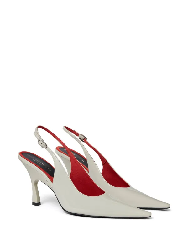 【Stella McCartney】エルサ スリップオン ミュール Stella McCartney 90mm Elsa Slingback Pumps | White | FARFETCH