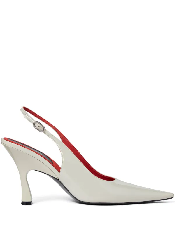 サンダル・ミュール MINIMAL STRAP SLINGBACK WHITE Maison Margiela 55mm Kinkies Slingback Pumps | White | FARFETCH
