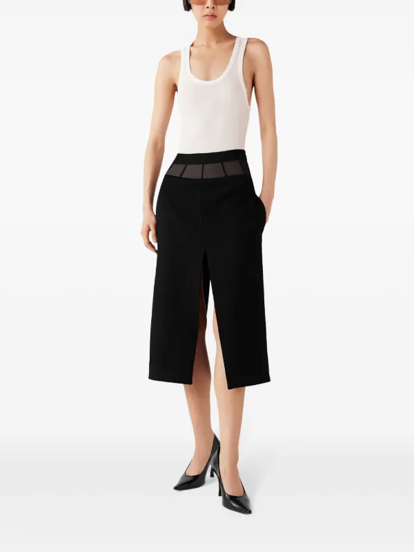 STELLA MCCARTNEY ミティスリットスカト 6301233EU780 1000 Stella McCartney スリット スカート | ブラック | FARFETCH JP