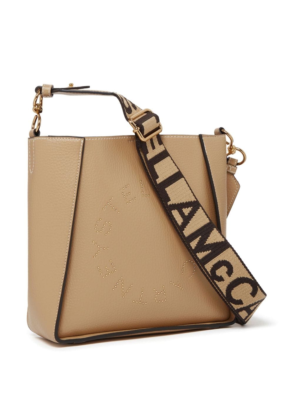 Shop Stella Mccartney Logo Shoulder Bag In Neutrals