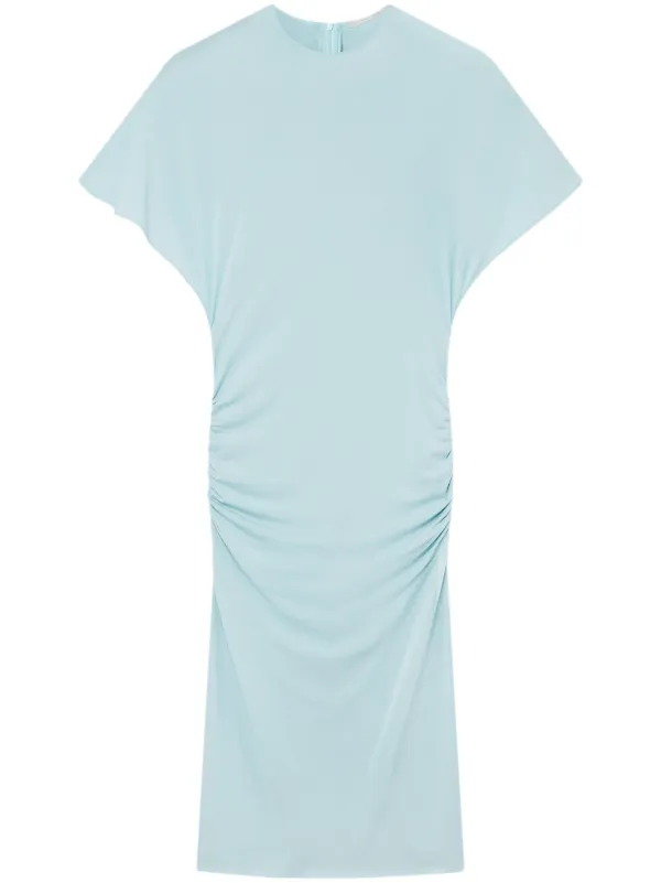 blue sheer long sleeve dress Shop the Lucia Sheer Sleeve Ruched Mini Dress in Light Blue