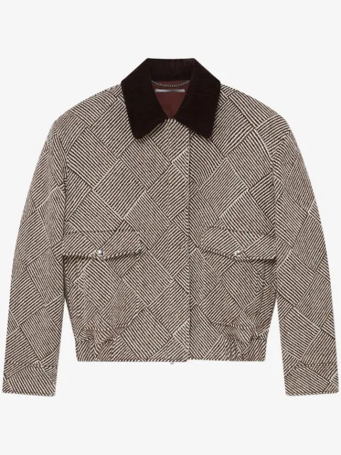 Stella McCartney corduroy-collar tweed jacket