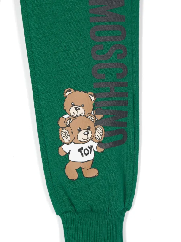 Moschino Kids Teddy Bear-print Track Pants | Green | FARFETCH