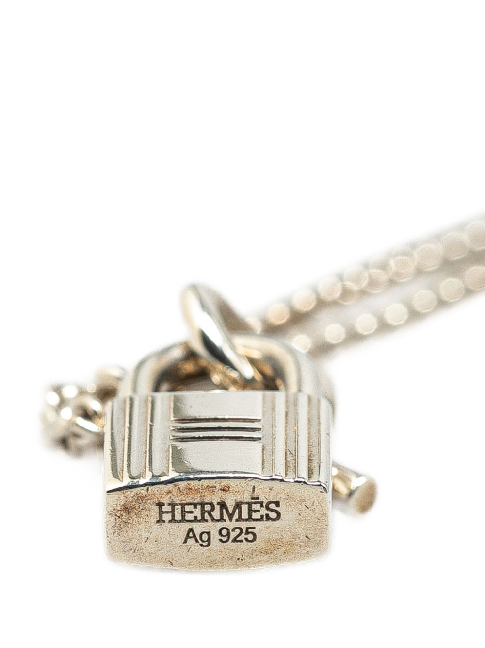 Hermès Pre-Owned 20th Century Cadenas Kelly Sterling Silver Pendant costume necklace - Zilver