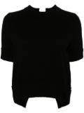 sacai open-back wool top - Black