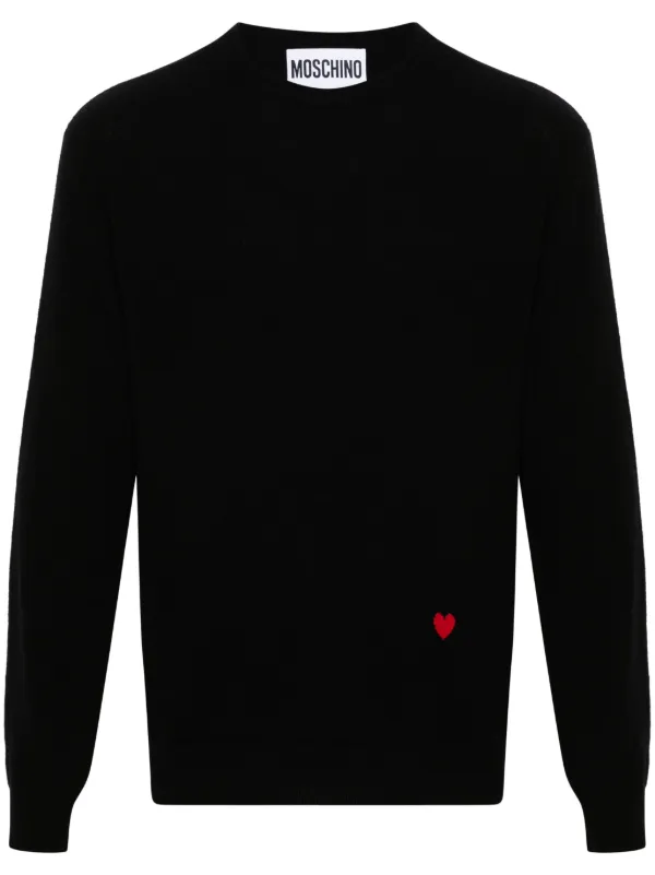 Moschino heart intarsia Sweater Black FARFETCH AE