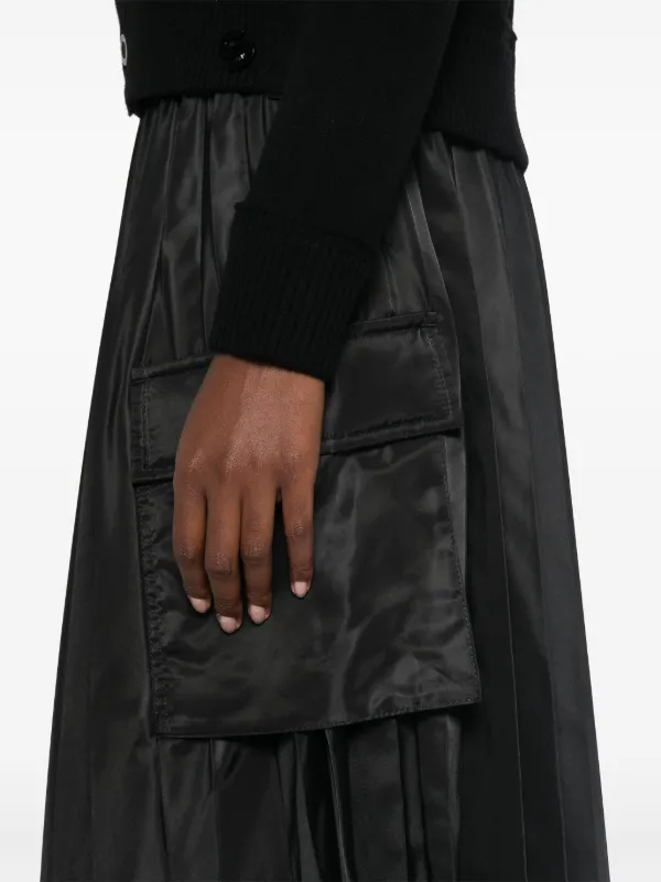 【関税込み】sacai PLEATED SKIRT Sacai Pleated Midi Skirt | Black | FARFETCH