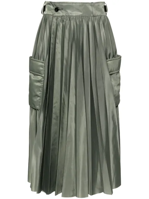 sacai تنورة ميدي بكسرات