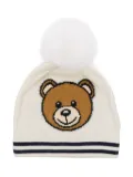 Moschino Kids logo-intarsia beanie - Neutrals