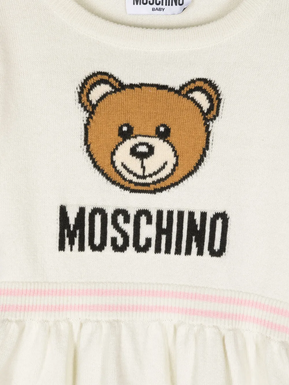 Moschino Kids Mini-jurk met teddybeerprint Beige