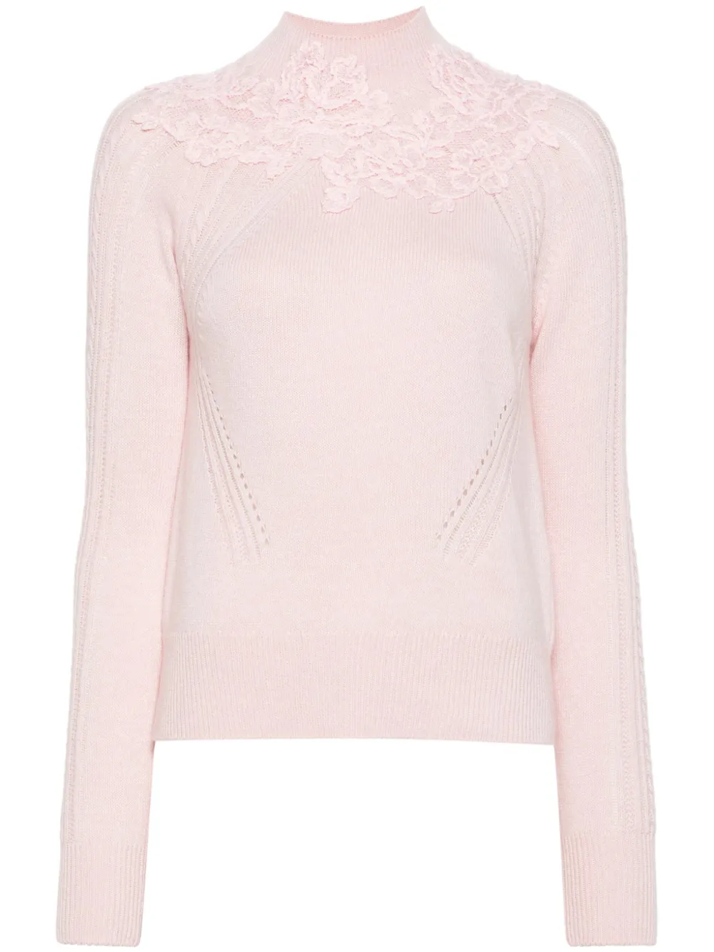 Ermanno Scervino Trui met bloemenkant Roze