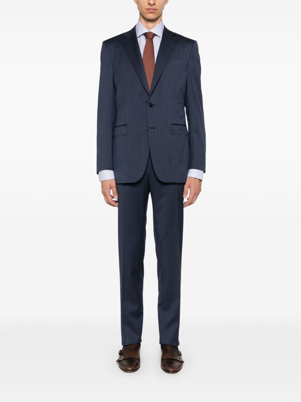 Canali Pak met visgraatpatroon - Blauw