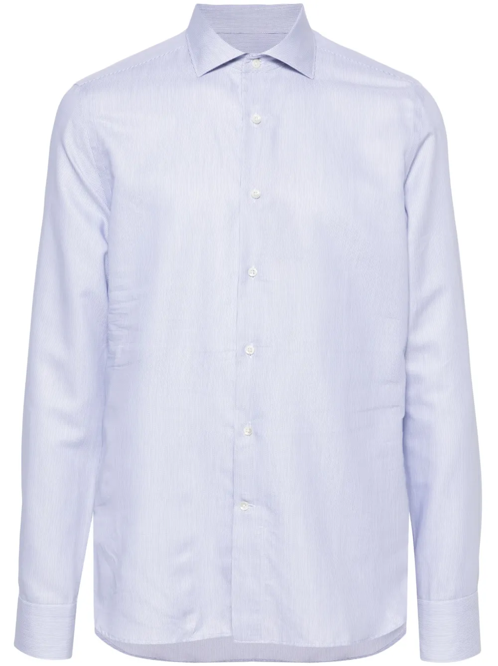 Canali Gestreept overhemd Blauw