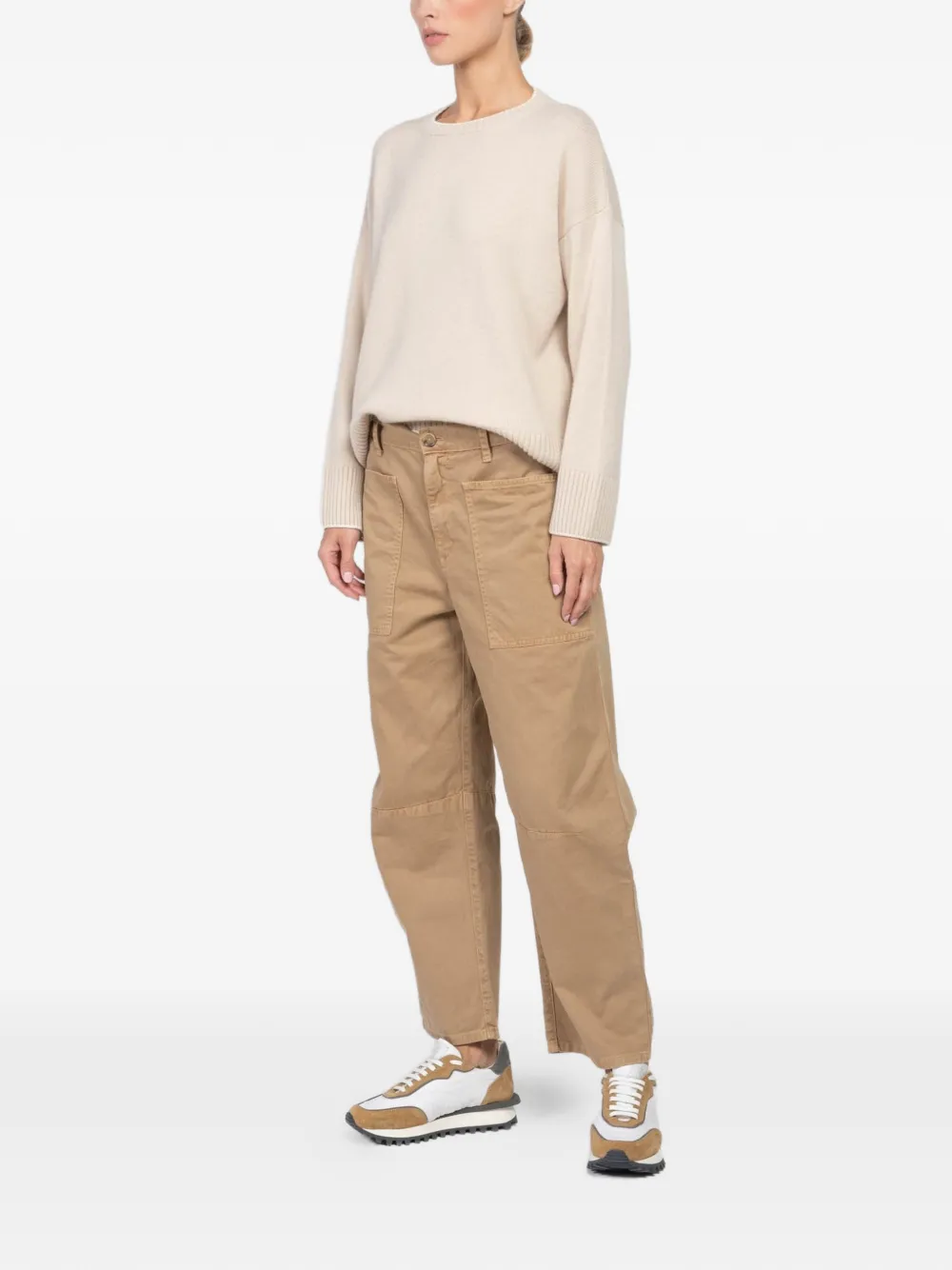 Velvet Multiple-pocket Trousers - Neutrals 