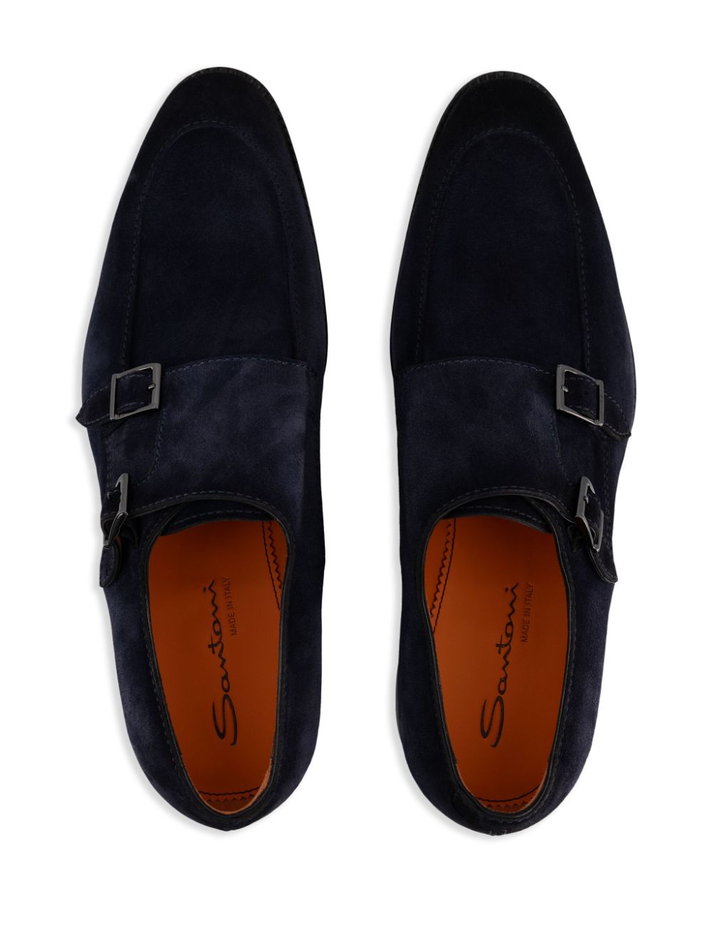 Santoni Gespschoenen met dubbel bandje Blauw