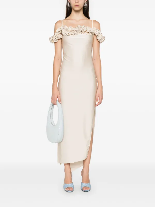 【関税&送料込】Coperni Dresses White Coperni ruffle-detail Maxi Dress | Neutrals | FARFETCH