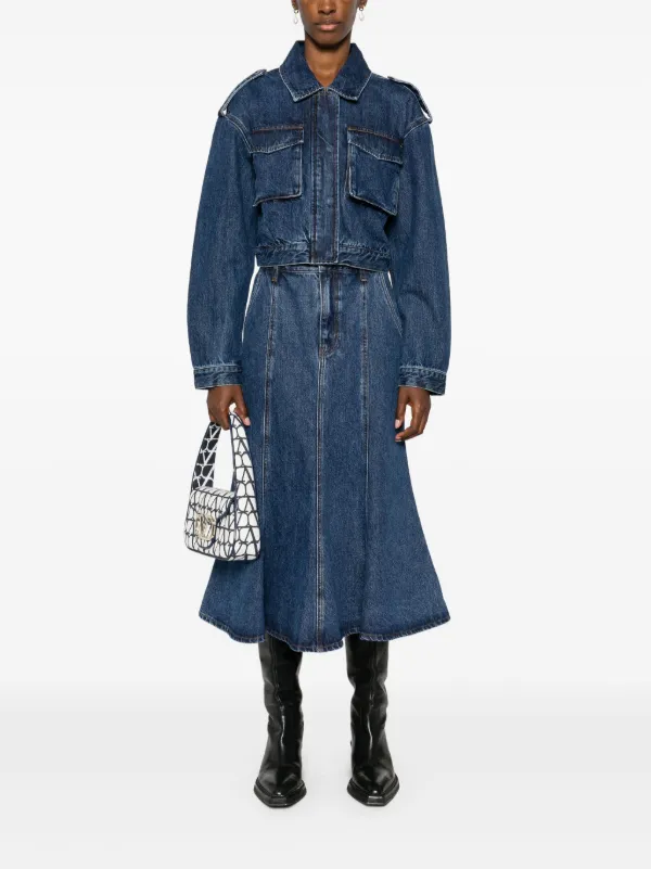 【大人気】SELF PORTRAIT デニム クロップドジャケット SELF-PORTRAIT デニム クロップドジャケット | NET-A-PORTER