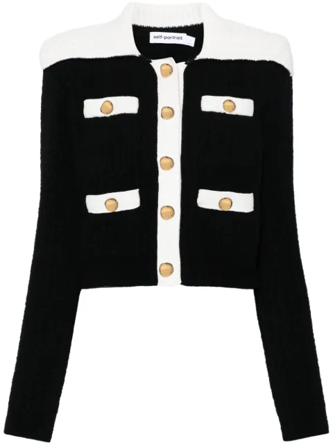 Self-Portrait contrast-trim cardigan