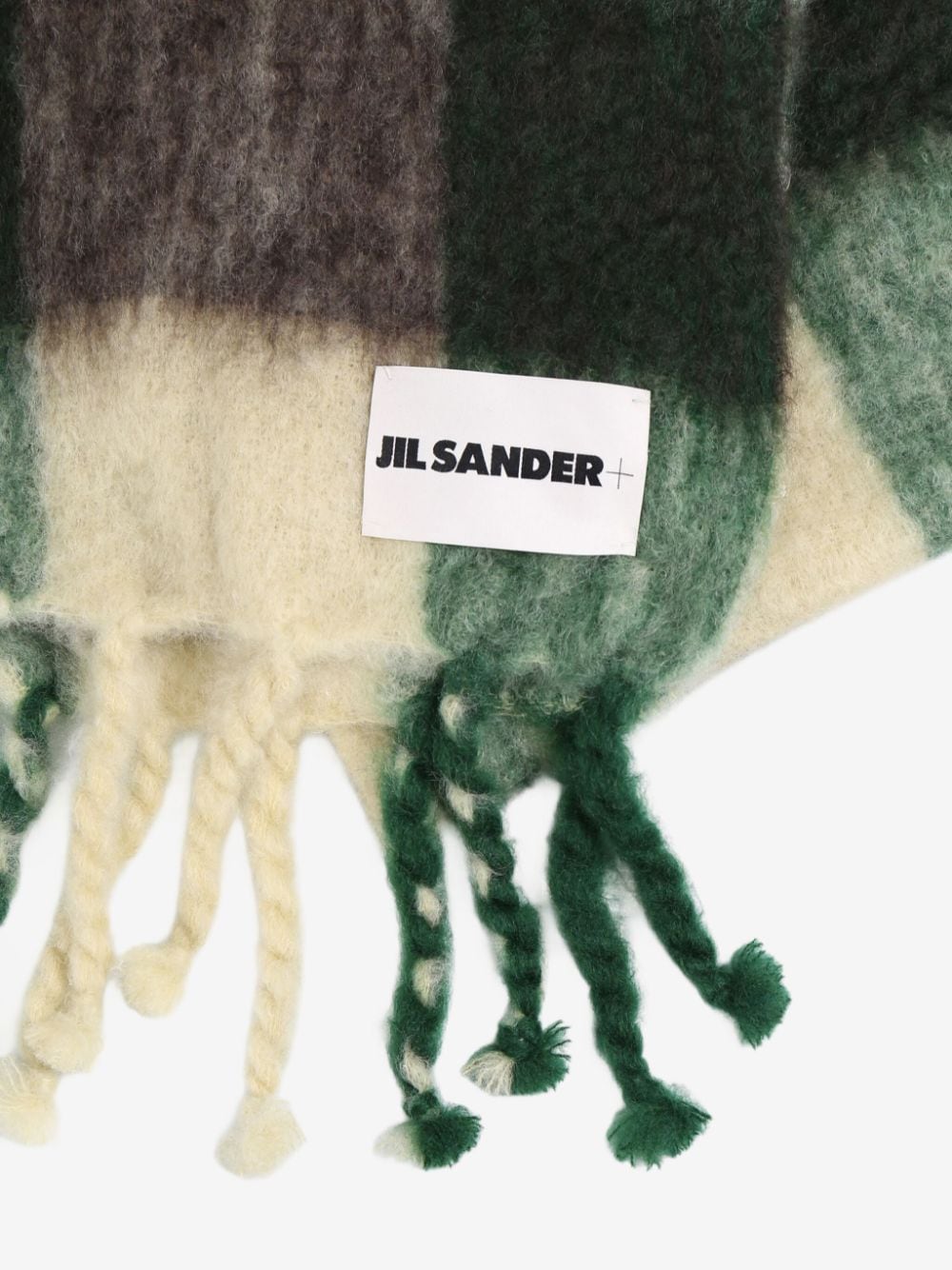 Shop Jil Sander Printed Wool Scarf In Neutrals