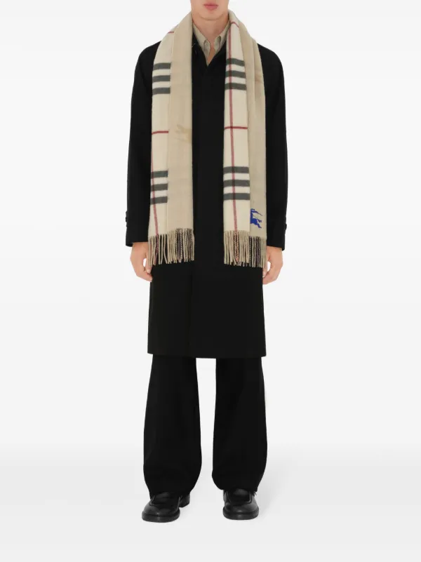 Burberry リバーシブル チェック カシミアスカーフ | ニュートラル