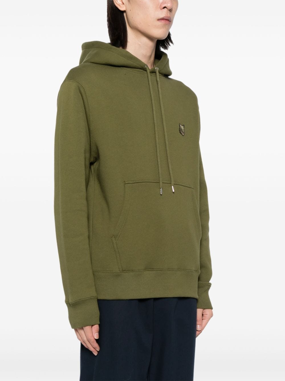 Shop Maison Kitsuné Bold Fox Head Hoodie In Green