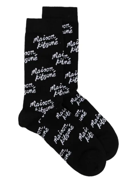 Maison Kitsuné chaussettes à motif monogrammé